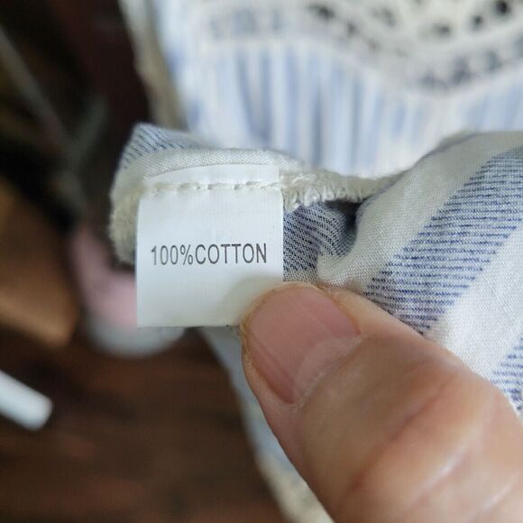 Fabulous MJ New York woman's boho top 100% Cotton No Sz Tag. Cottage Prarie Lace - Picture 8 of 12